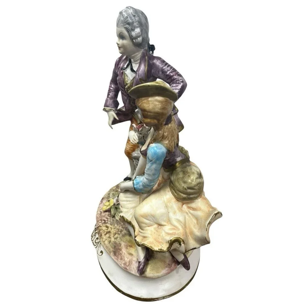 Capodimonte N Italian Porcelain Figurine Victorian Couple 60s-70s Era